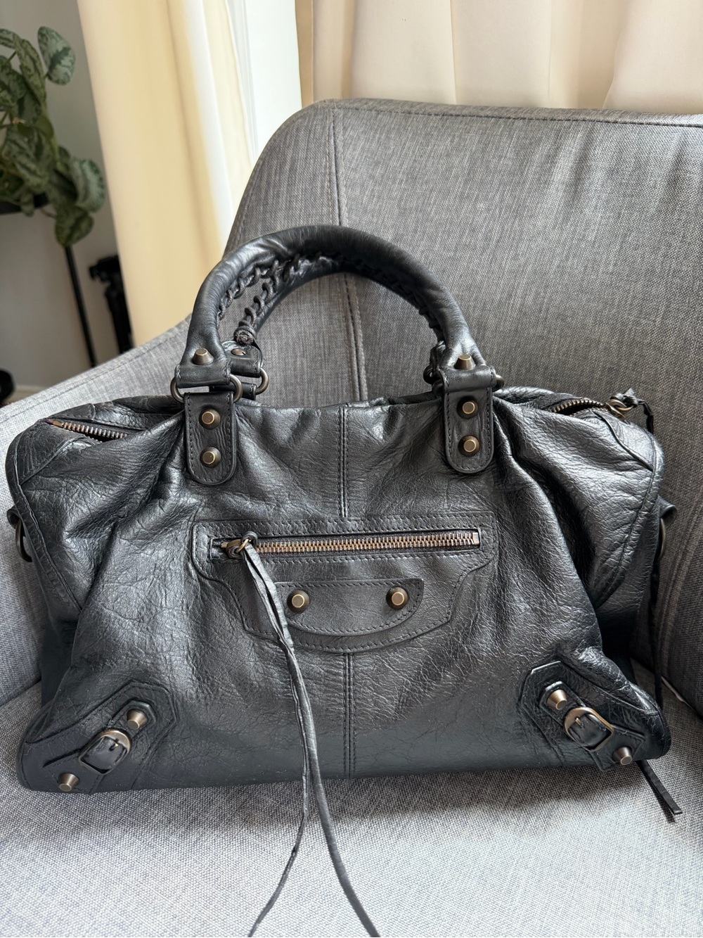 Balenciaga Leather Top-Handle Satchel - Women Bags